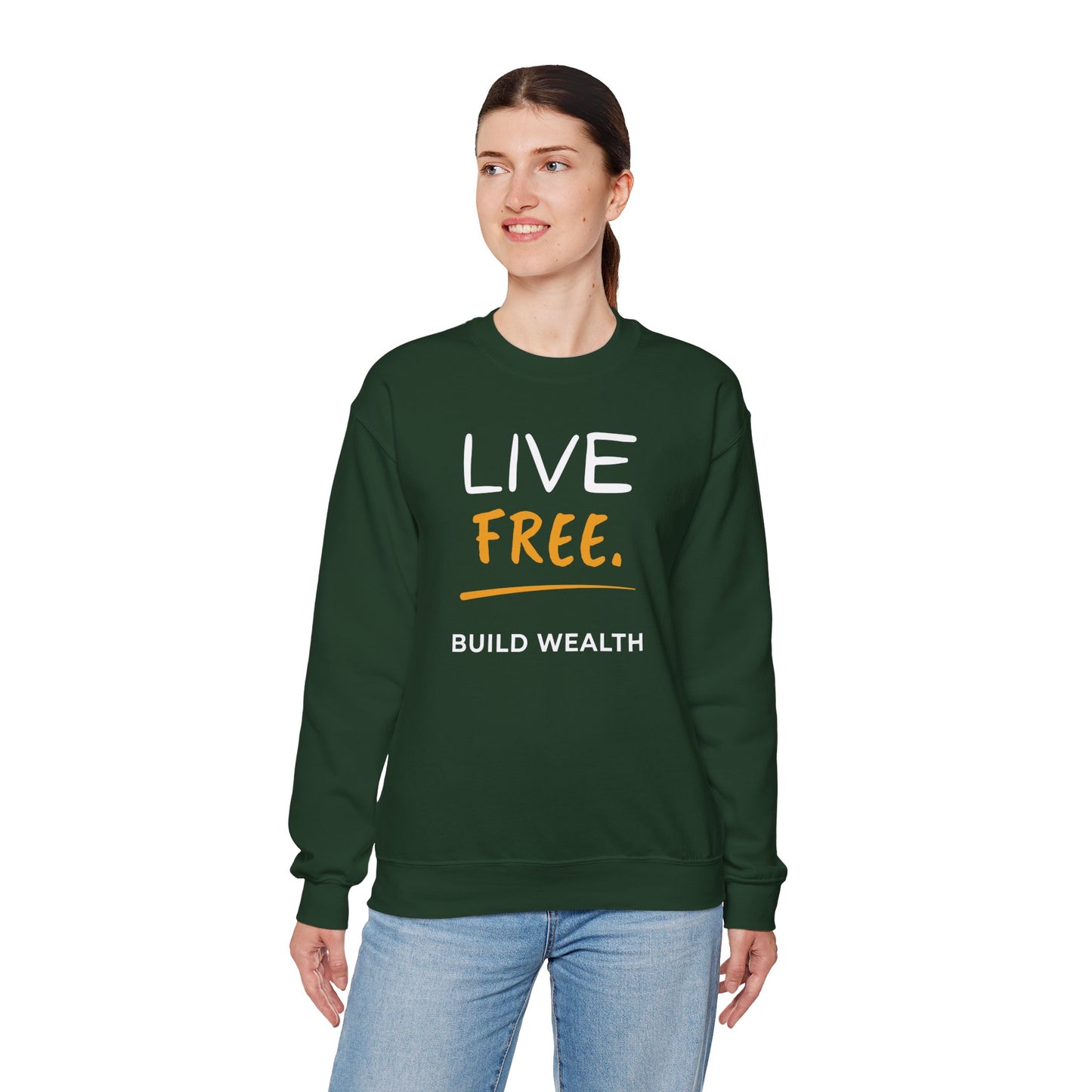 Live Free Build Wealth Unisex Crewneck Sweatshirt