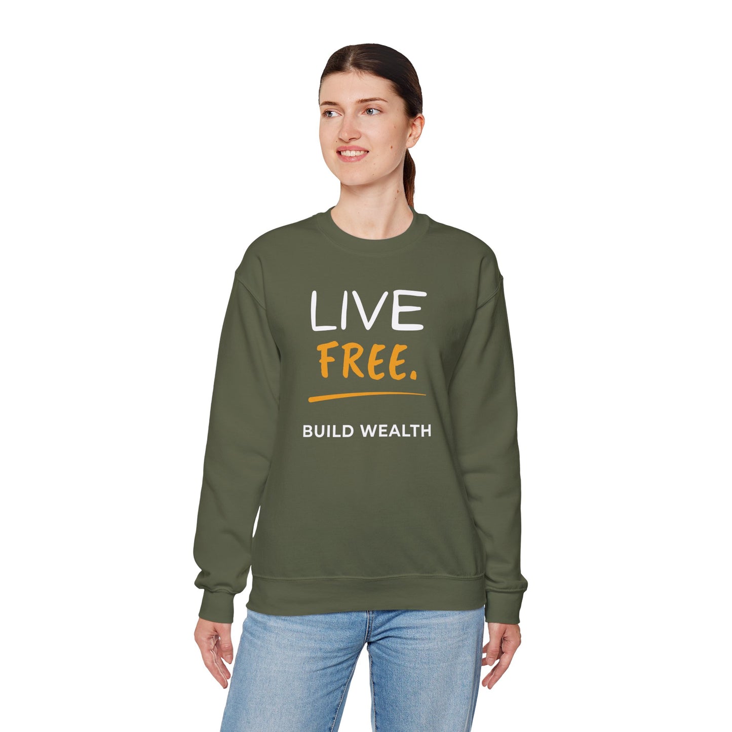 Live Free Build Wealth Unisex Crewneck Sweatshirt