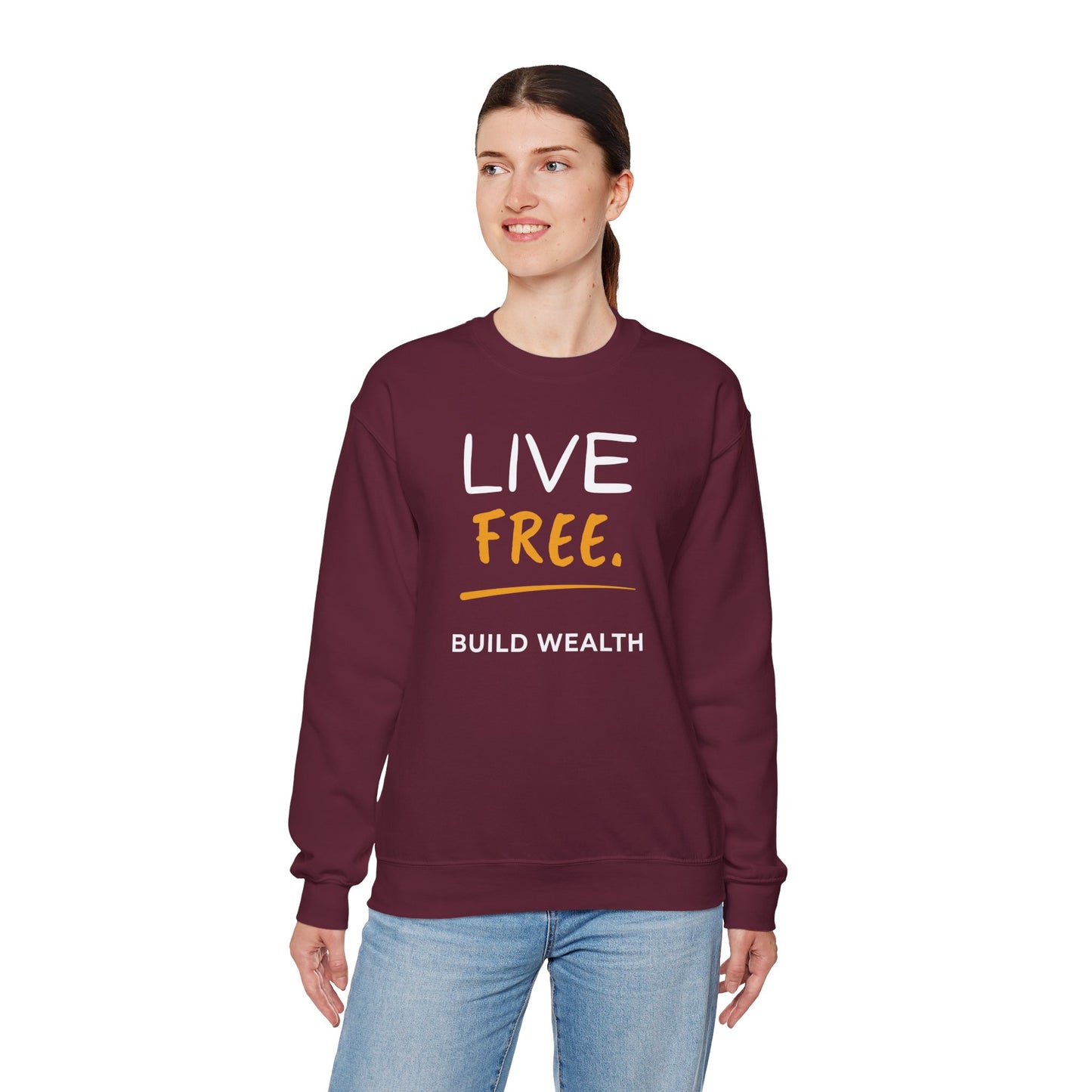 Live Free Build Wealth Unisex Crewneck Sweatshirt